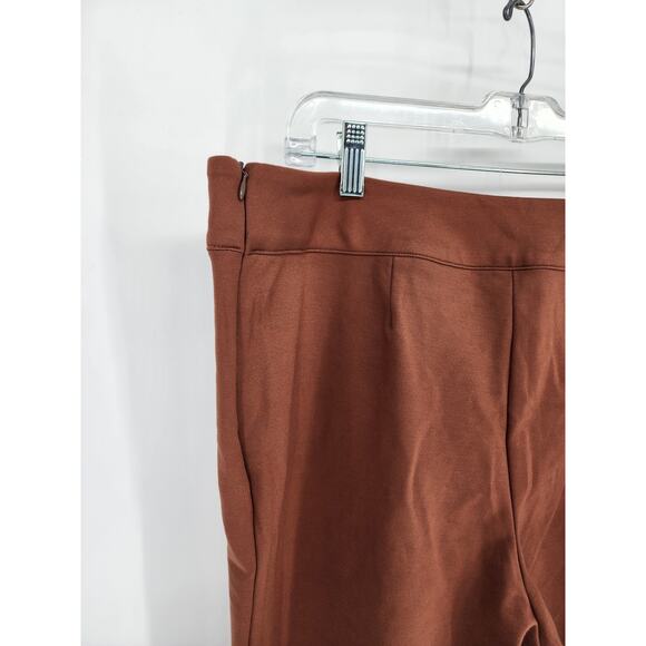 Chloe Kristyn Bridgette Wide-Leg Ponte Pants Dark Camel Women’s Size 1X - Picture 4 of 6